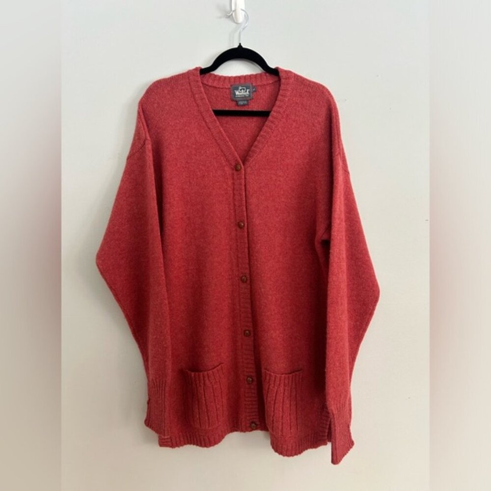 Vintage Woolrich Cabin Life 100% Wool Womens Cardigan L